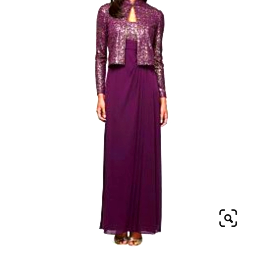 Alex Evenings. Beautiful and Elegant Purple Maxi Dress. Size L